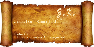 Zeisler Kamilló névjegykártya